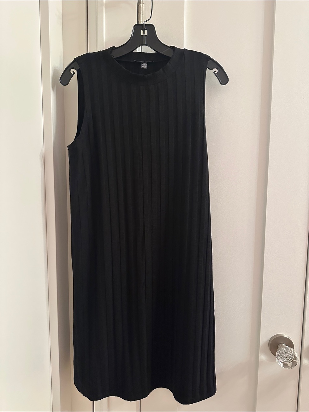 Eileen Fisher Black Sleeveless Ribbed Midi Dress